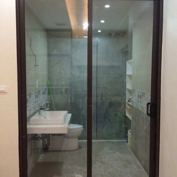 Cửa lùa 1 cánh nhôm thiết kế cho phòng tắm