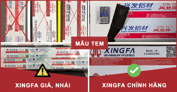 Phân biệt nhôm Xingfa hàng chính hãng và hàng nhái Phân biệt nhôm Xingfa hàng chính hãng và hàng nhái