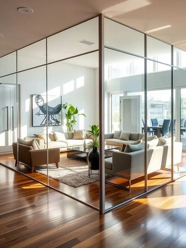 Vách kính chịu lực viền nhôm Xingfa tinh tế, bền đẹp