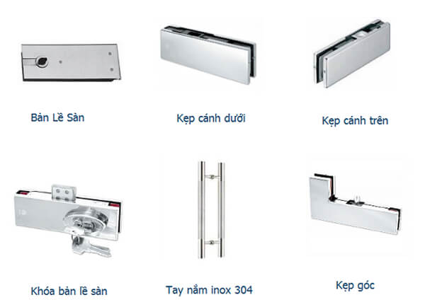 Báo giá phụ kiện cửa kính cường lực, cửa lùa mới nhất hiện nay