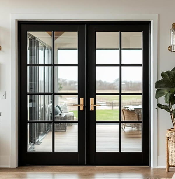 Cửa nhôm kính 2 cánh chia ô, thiết kế vừa hiện đại vừa cổ điển