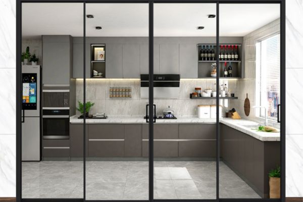 Cửa lùa ray dưới (ray âm sàn)