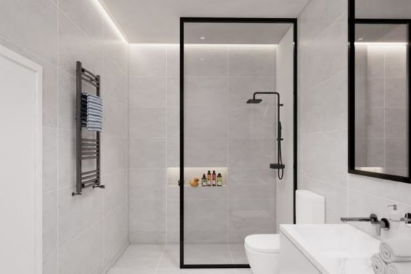 Mẫu vách kính nhà tắm sang trọng và tiện nghi